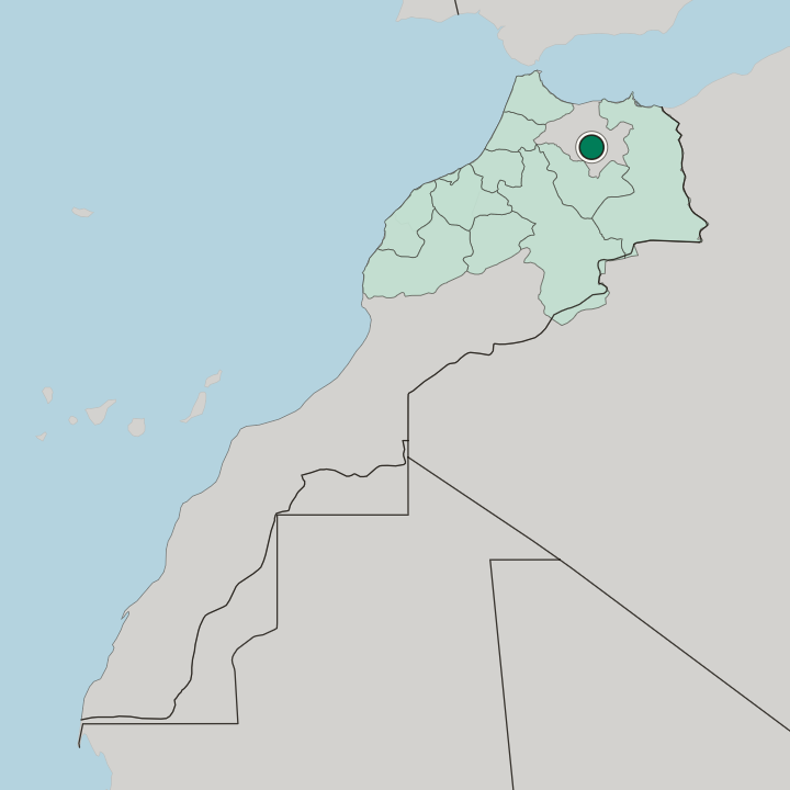 Map showing Taza — In Morocco