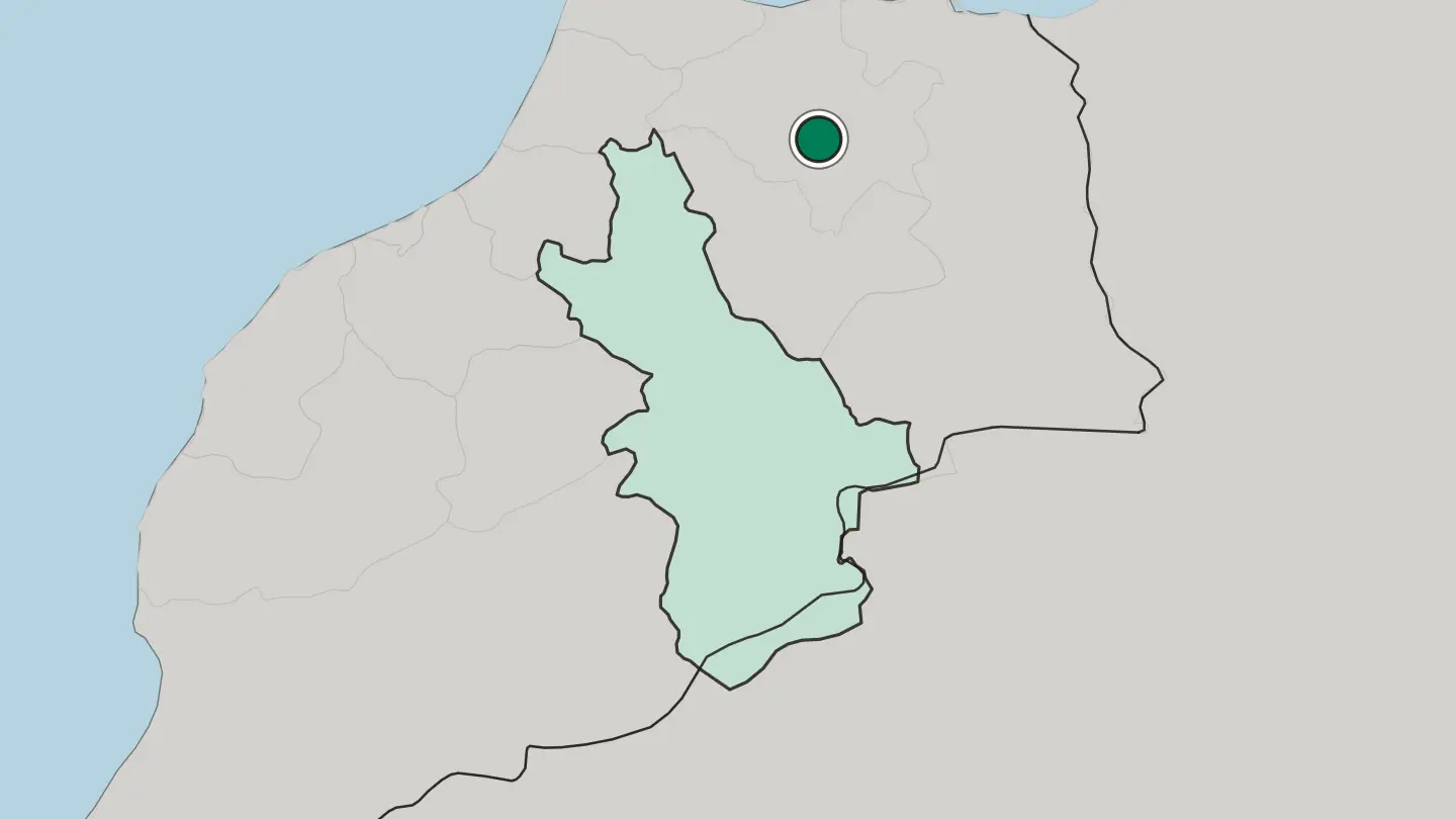 Map of Taza in Morocco