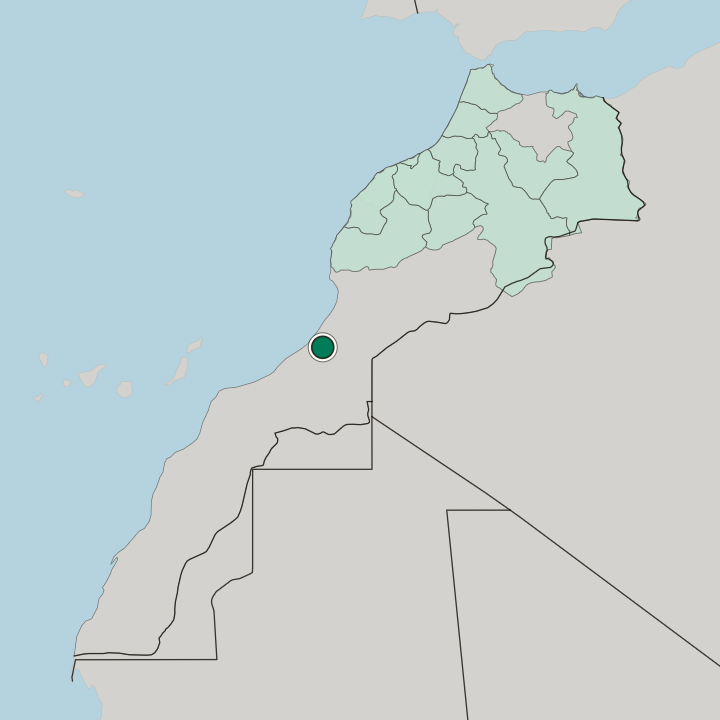 Map showing Guelmim — In Morocco
