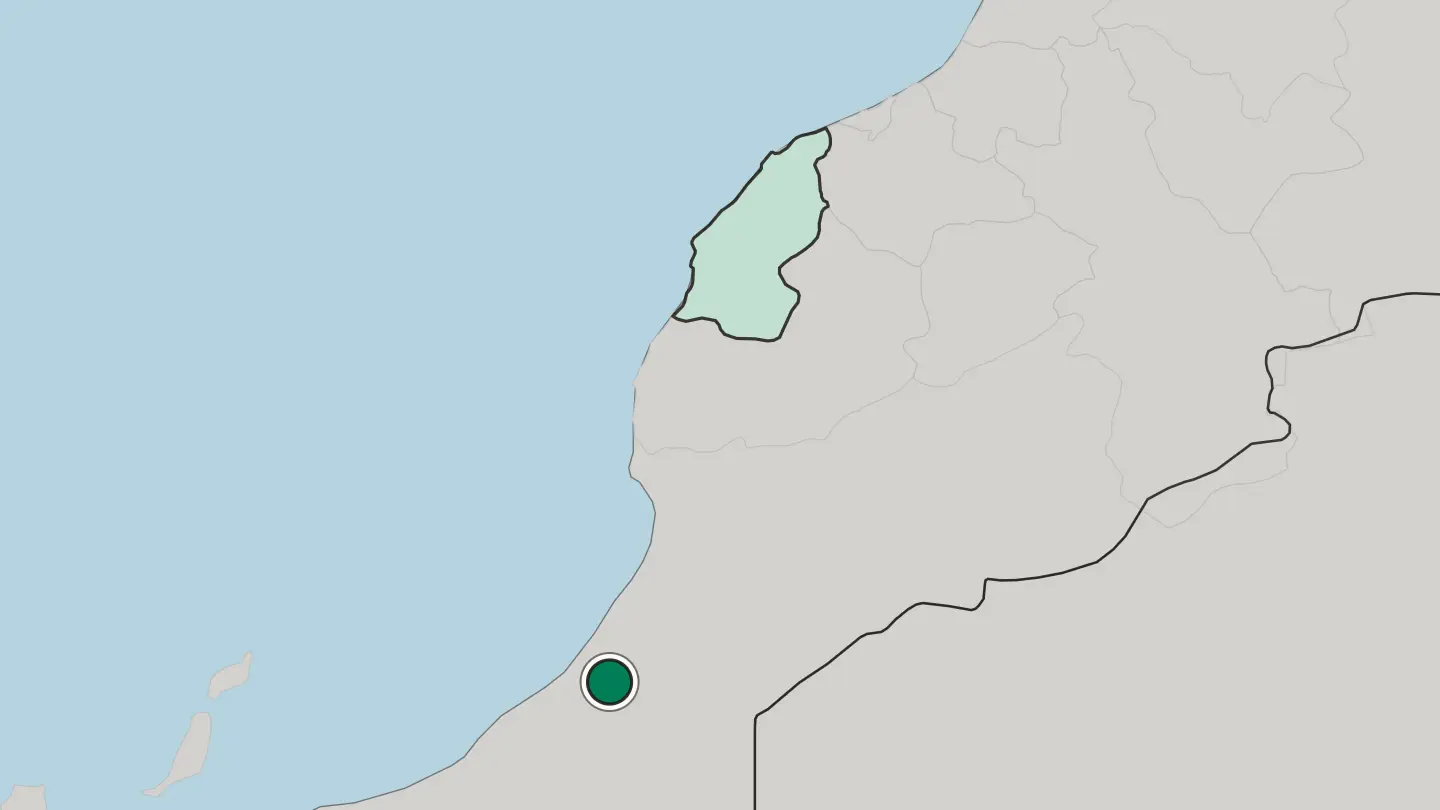 Map of Guelmim in Morocco