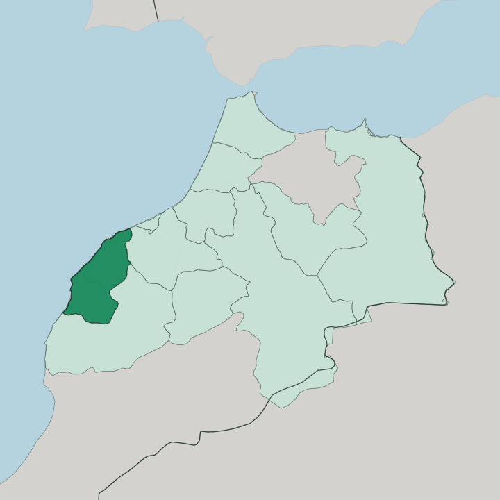 Map showing Guelmim-Oued Noun — In Morocco