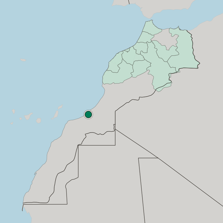 Map showing Tan-Tan — In Morocco