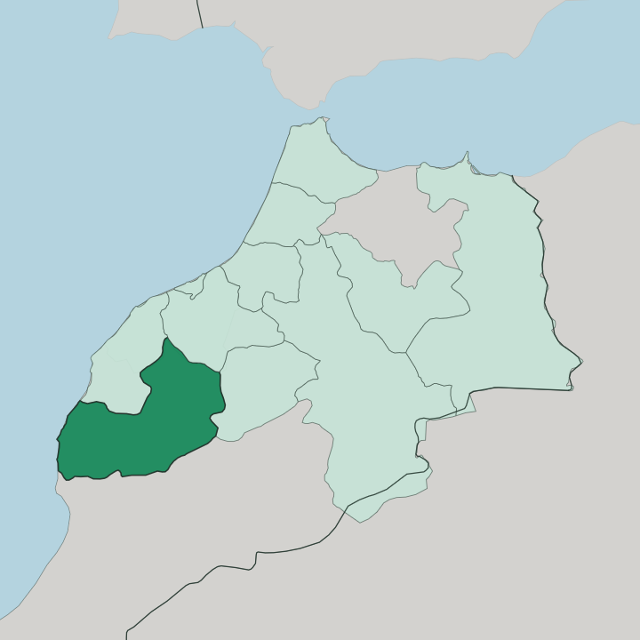 Map showing Laâyoune-Sakia El Hamra — In Morocco