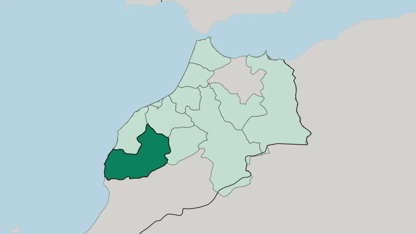 Map of Laâyoune-Sakia El Hamra in Morocco
