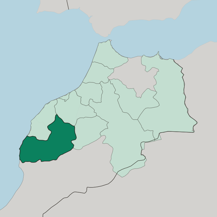 Map showing Laâyoune-Sakia El Hamra — In Morocco