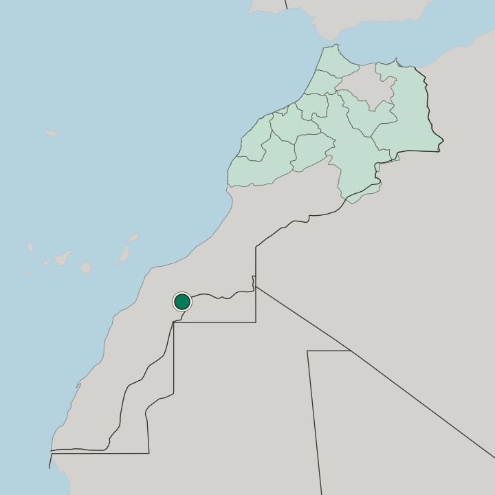 Map showing Smara — In Morocco