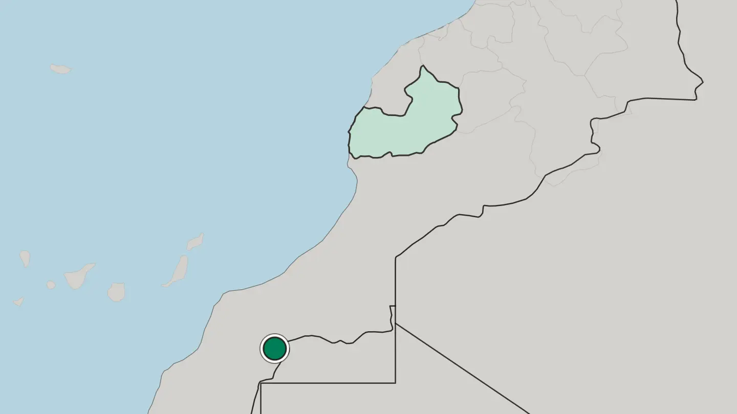 Map of Smara in Morocco
