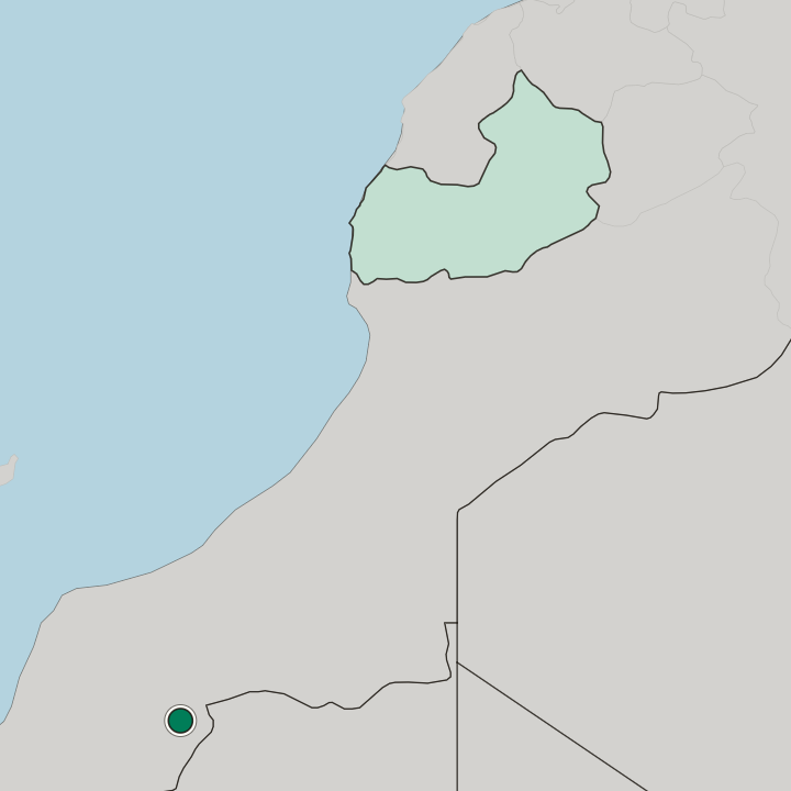 Map showing Smara — In Laâyoune-Sakia El Hamra