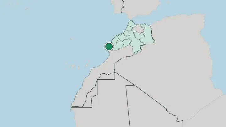 Map of Essaouira in Morocco