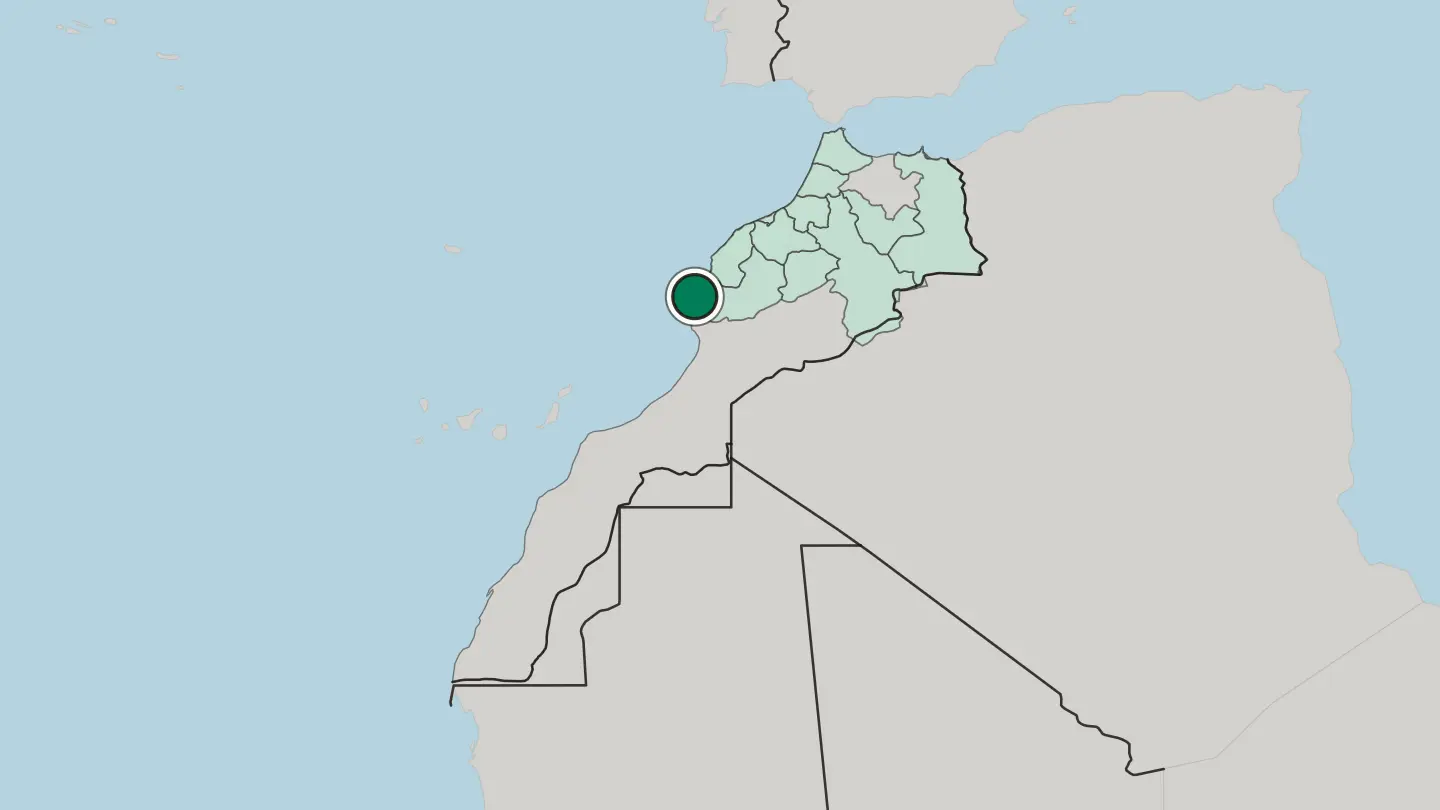 Map of Essaouira in Morocco