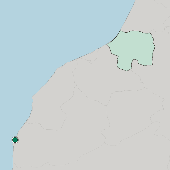 Map showing Essaouira — In Marrakesh-Safi