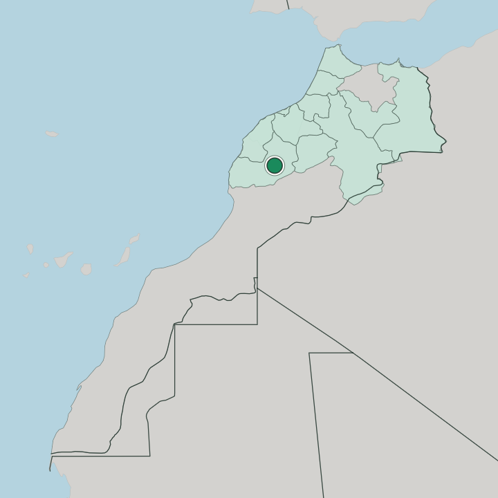 Map showing Marrakesh — In Morocco