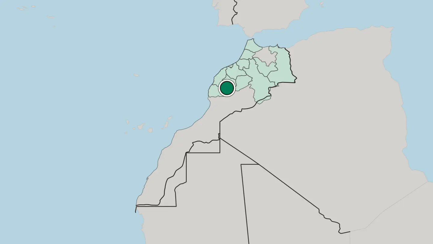 Map of Marrakesh in Morocco