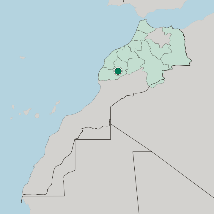 Map showing Marrakesh — In Morocco