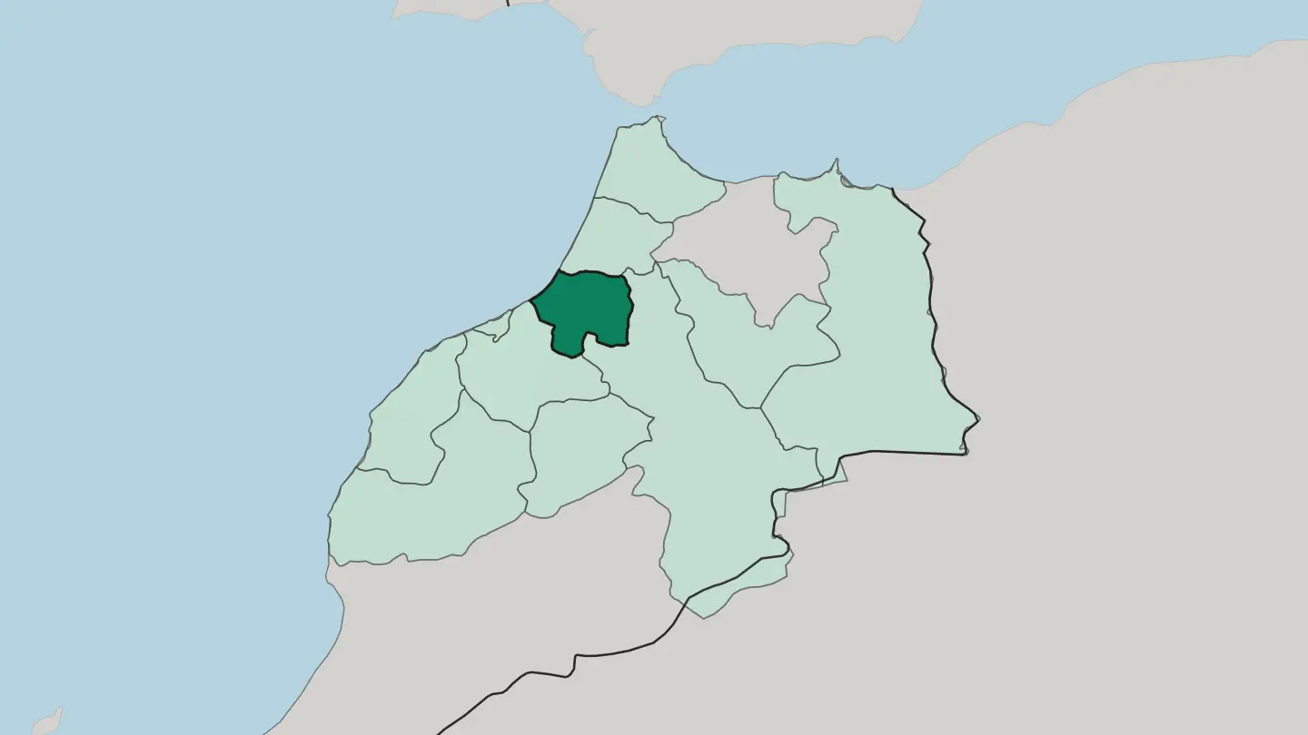 Map of Marrakesh-Safi in Morocco