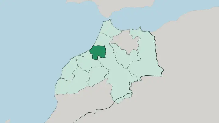 Map of Marrakesh-Safi in Morocco