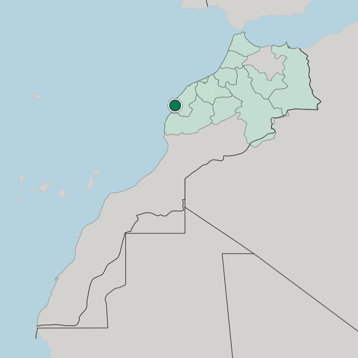 Map showing Safi — In Morocco