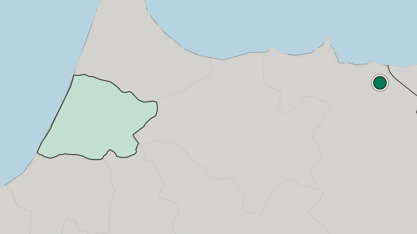 Map of Berkane in Morocco