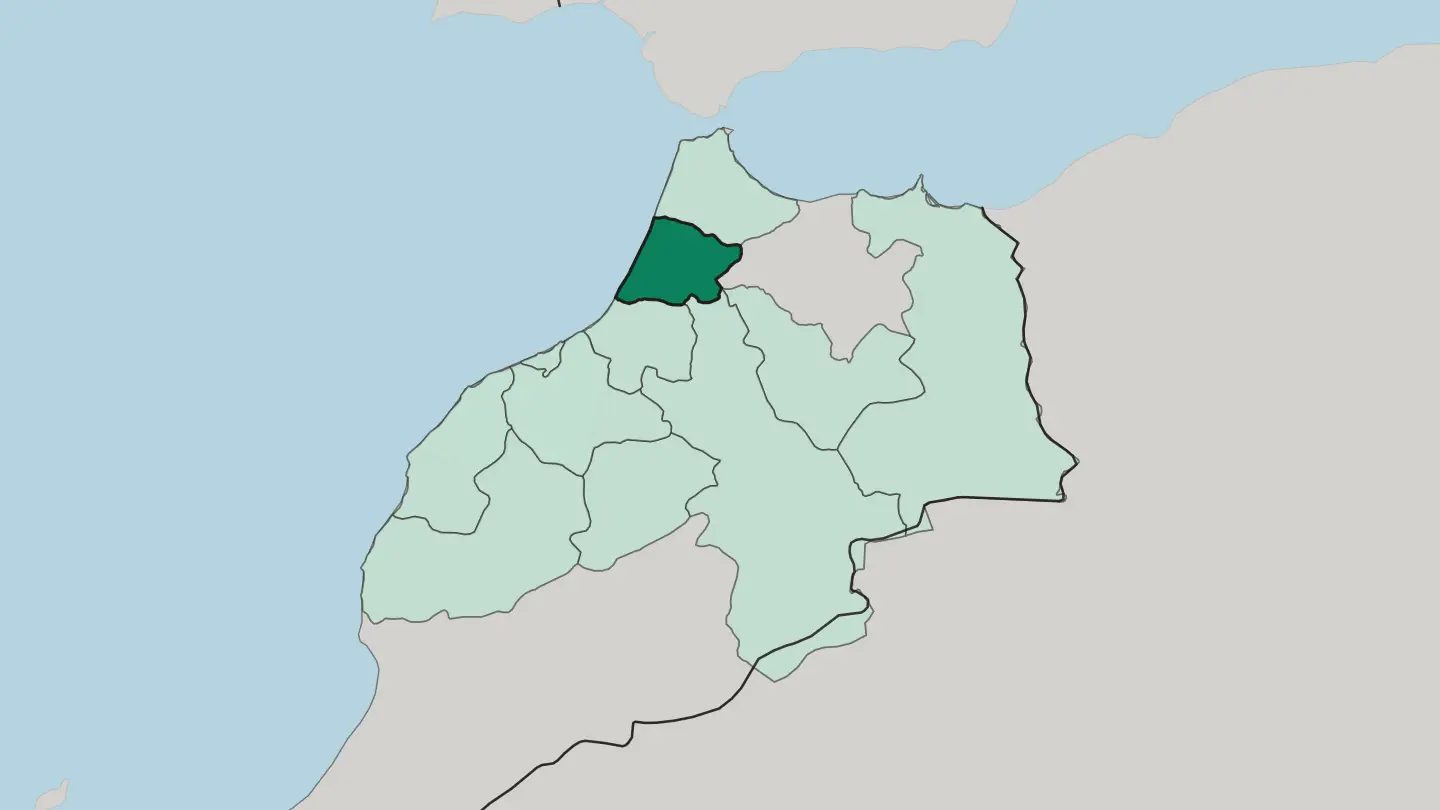 Map of Oriental in Morocco