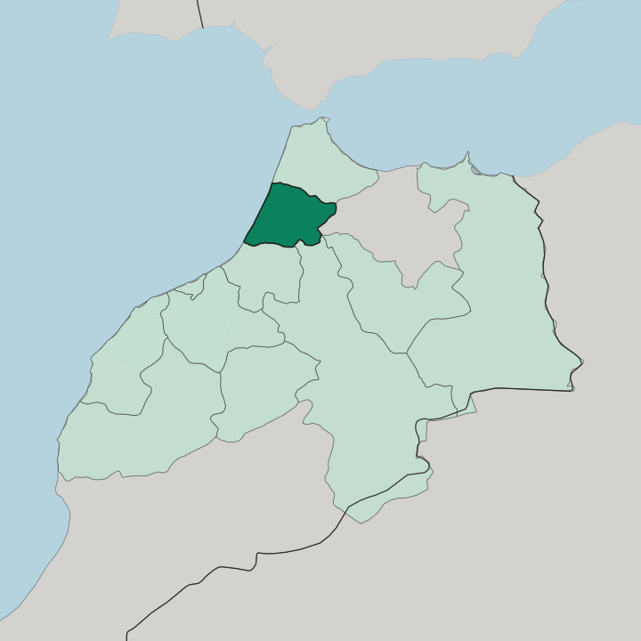 Map showing Oriental — In Morocco