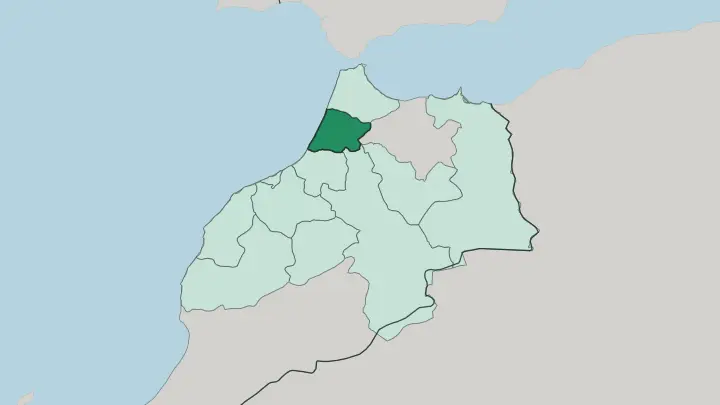 Map of Oriental in Morocco