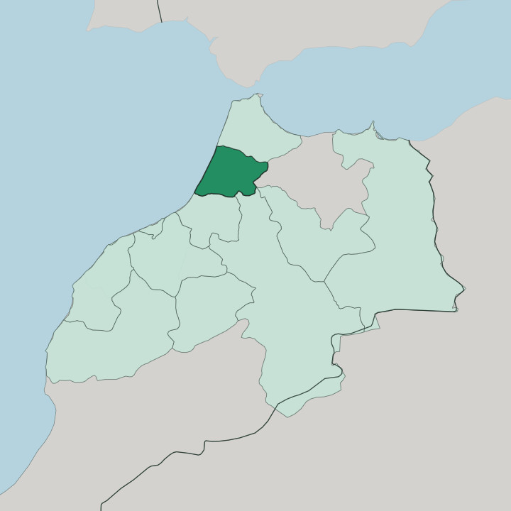 Map showing Oriental — In Morocco