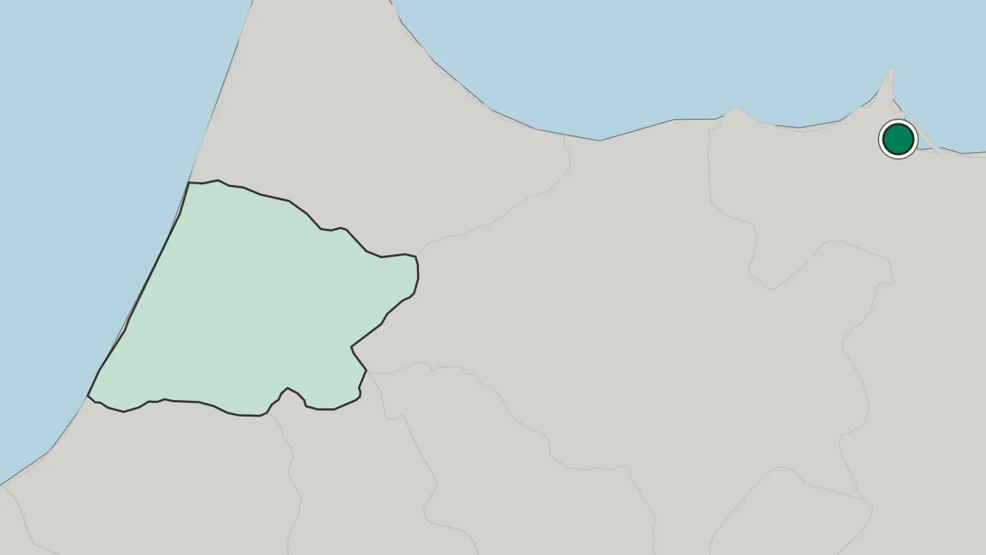 Map of Nador in Morocco