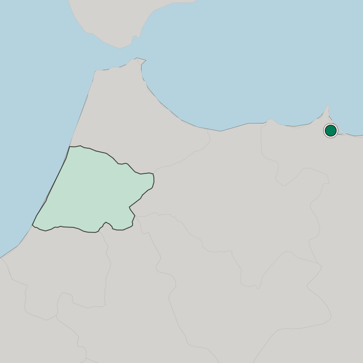Map showing Nador — In Oriental