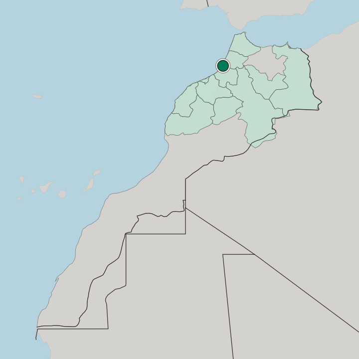 Map showing Kenitra — In Morocco