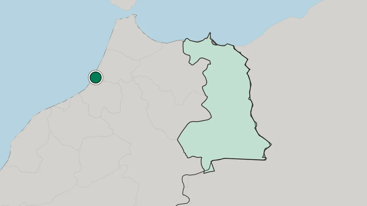 Map of Kenitra in Morocco