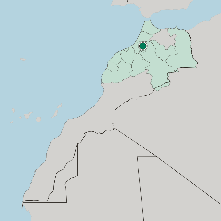 Map showing Khemisset — In Morocco