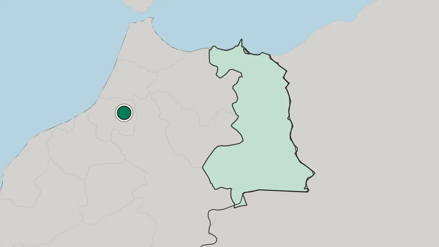 Map of Khemisset in Morocco