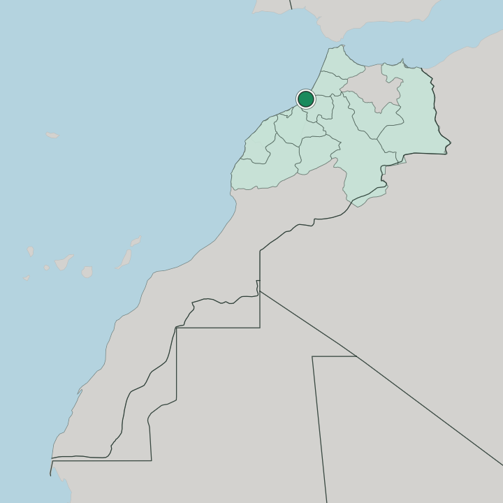 Map showing Rabat — In Morocco