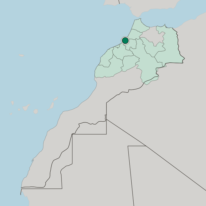 Map showing Rabat — In Morocco