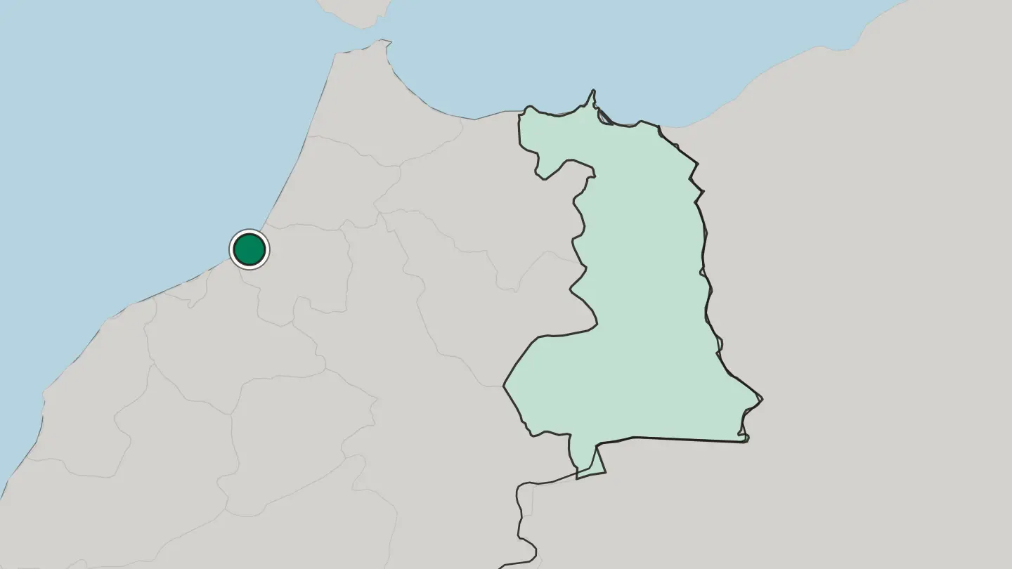 Map of Temara in Morocco