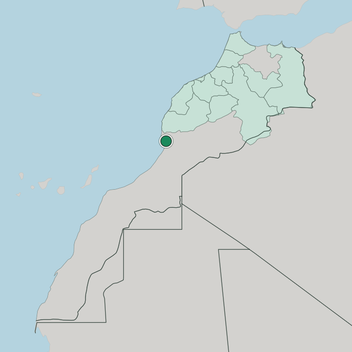 Map showing Agadir — In Morocco