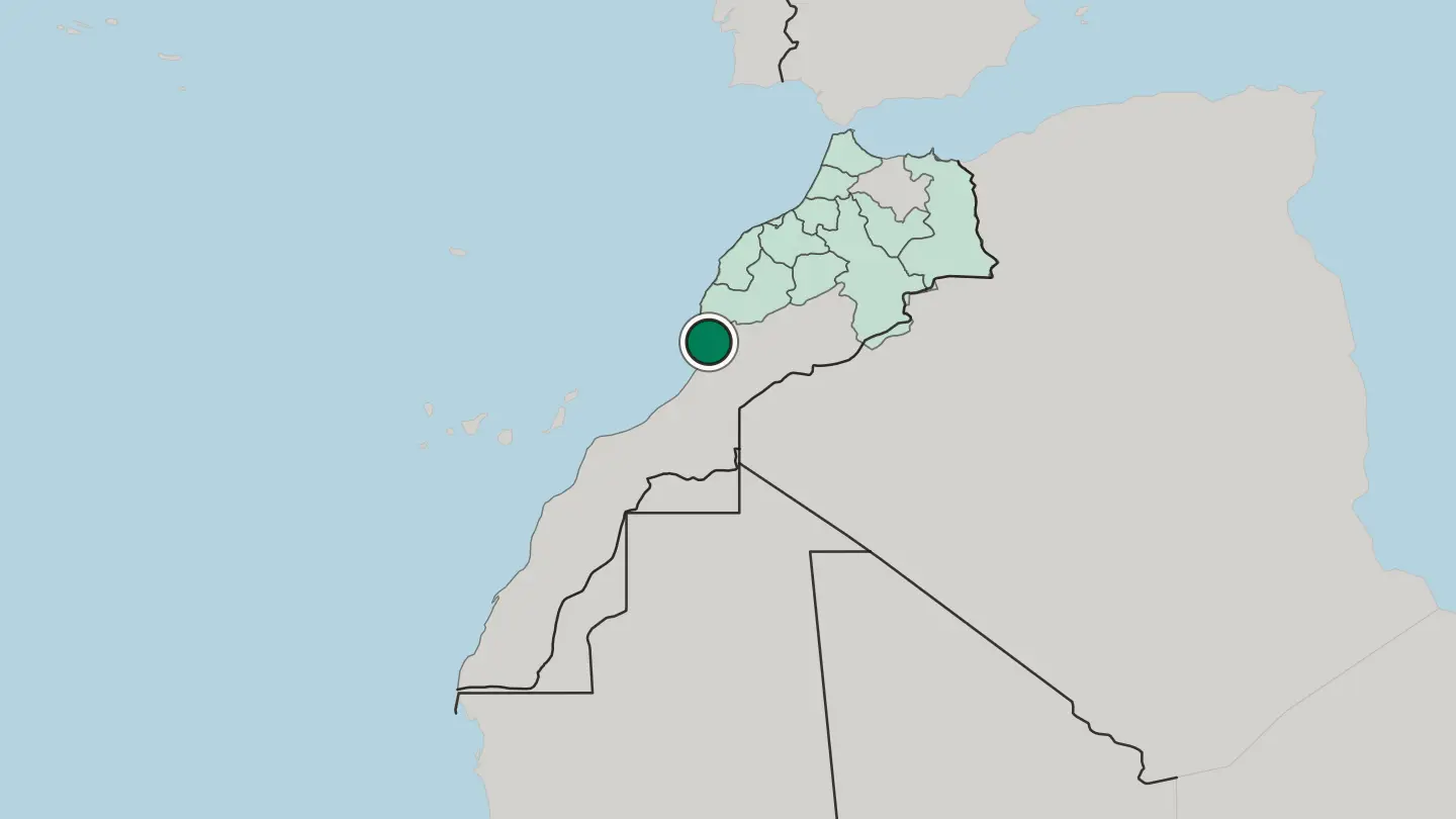 Map of Agadir in Morocco