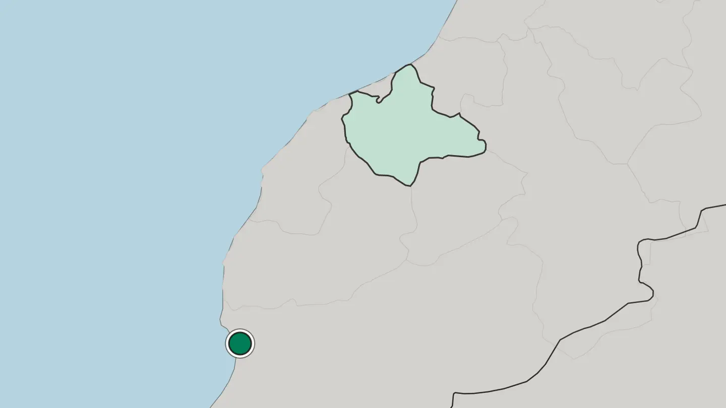 Map of Agadir in Morocco