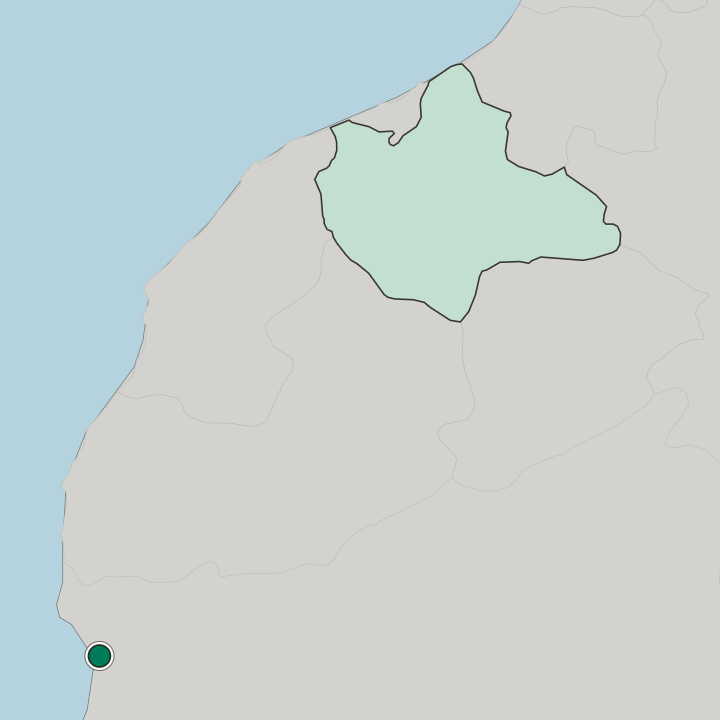 Map showing Agadir — In Souss-Massa