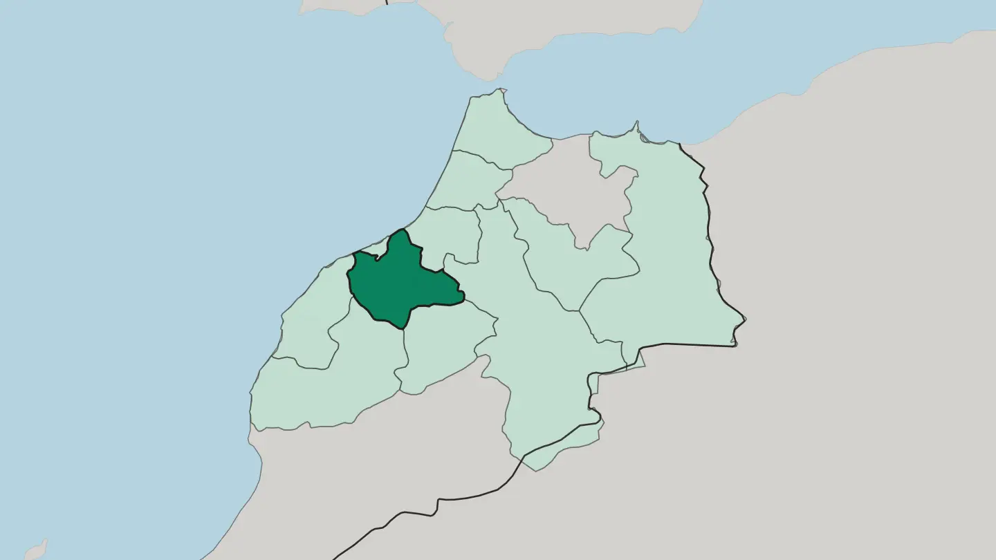 Map of Souss-Massa in Morocco