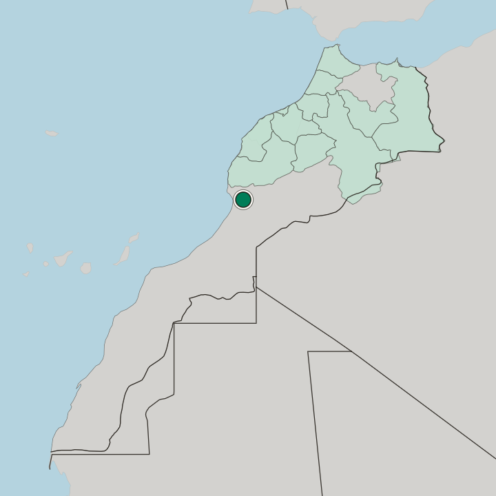 Map showing Oulad Teïma — In Morocco