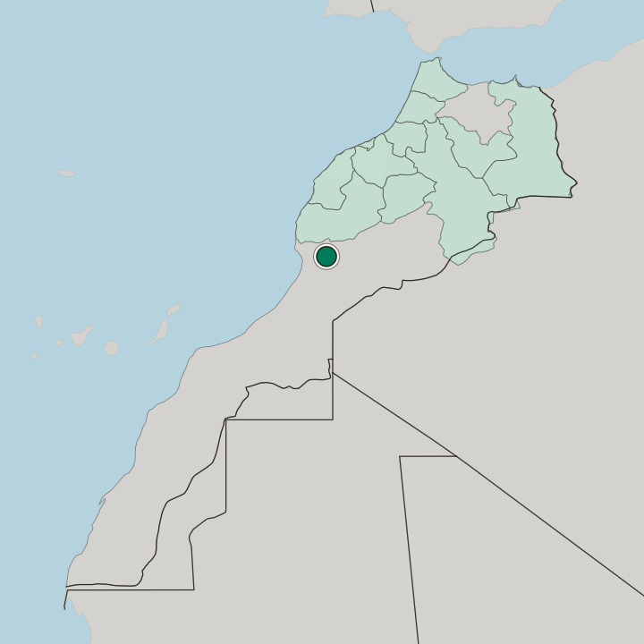 Map showing Taroudant — In Morocco