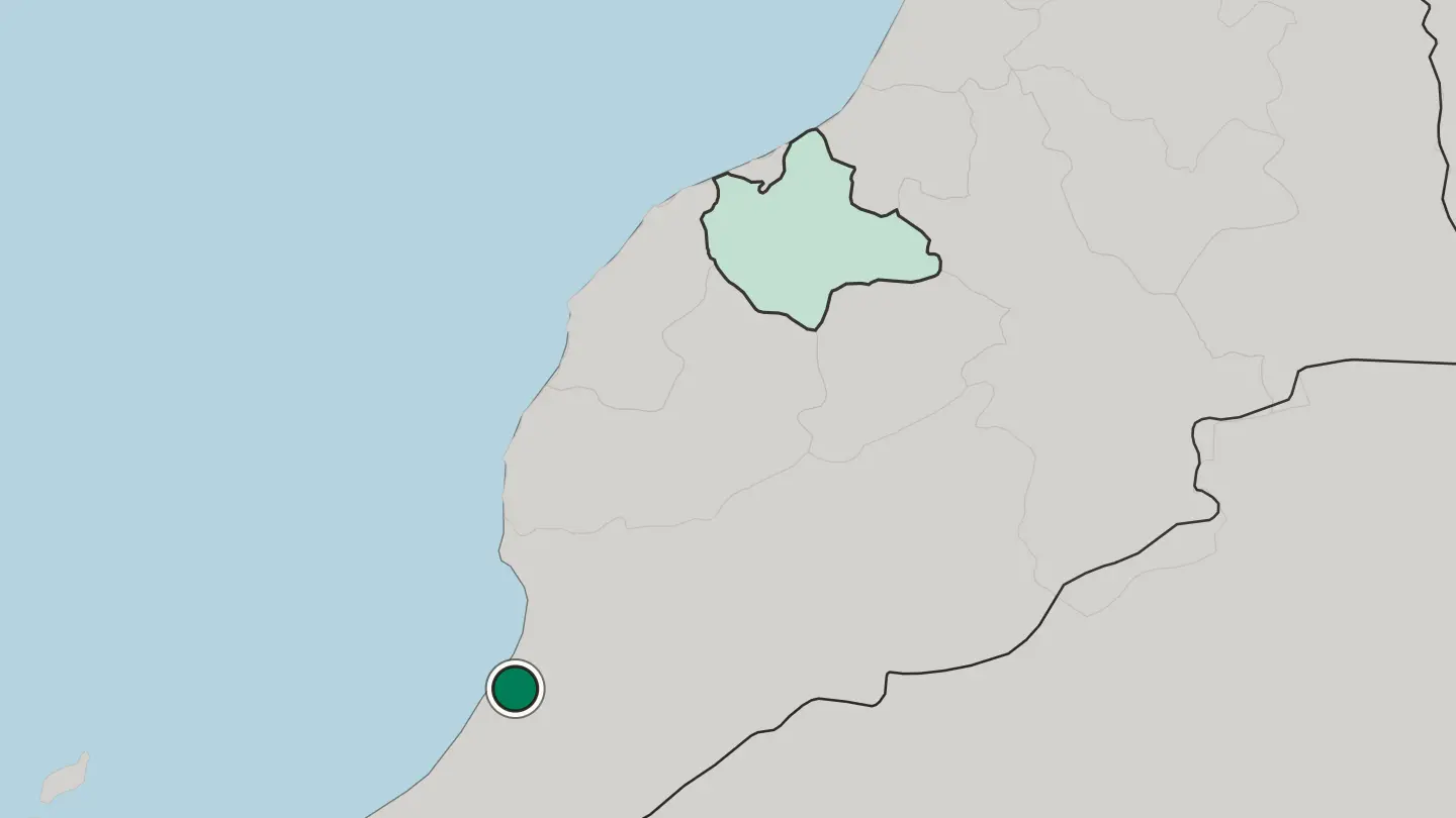 Map of Tiznit in Morocco