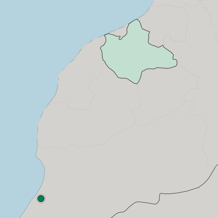 Map showing Tiznit — In Souss-Massa