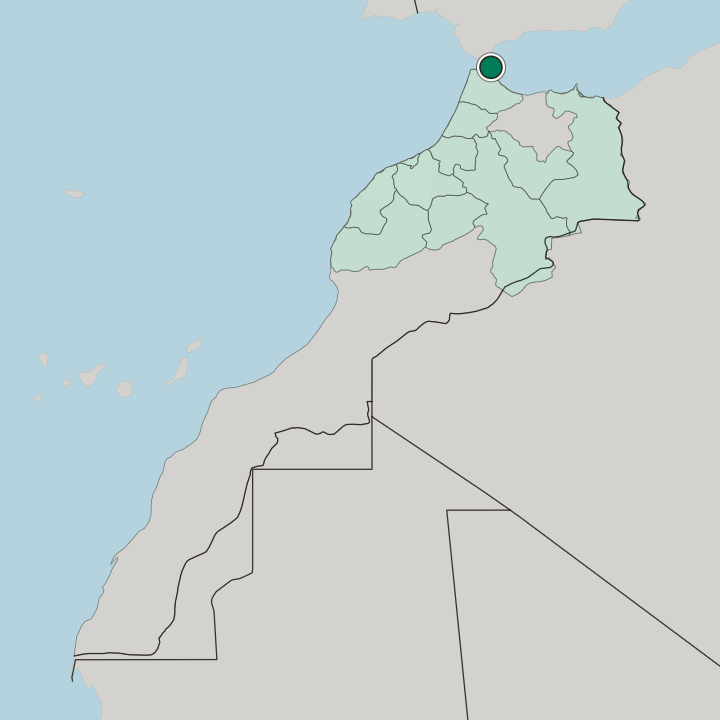 Map showing Fnidek — In Morocco