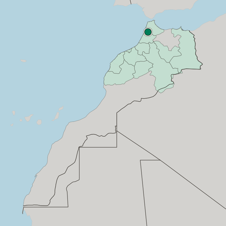 Map showing Ksar El Kebir — In Morocco