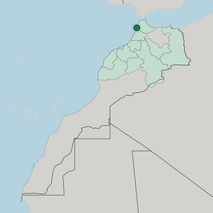Map showing Larache — In Morocco