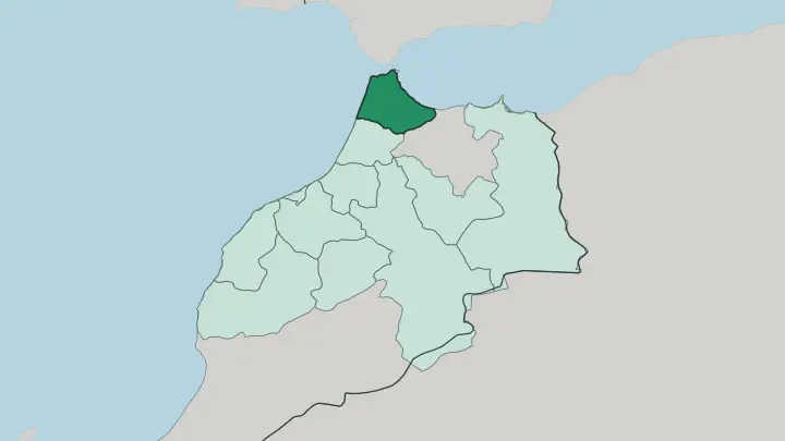 Map of Tanger-Tetouan-Al Hoceima in Morocco