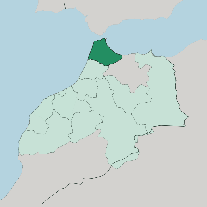 Map showing Tanger-Tetouan-Al Hoceima — In Morocco