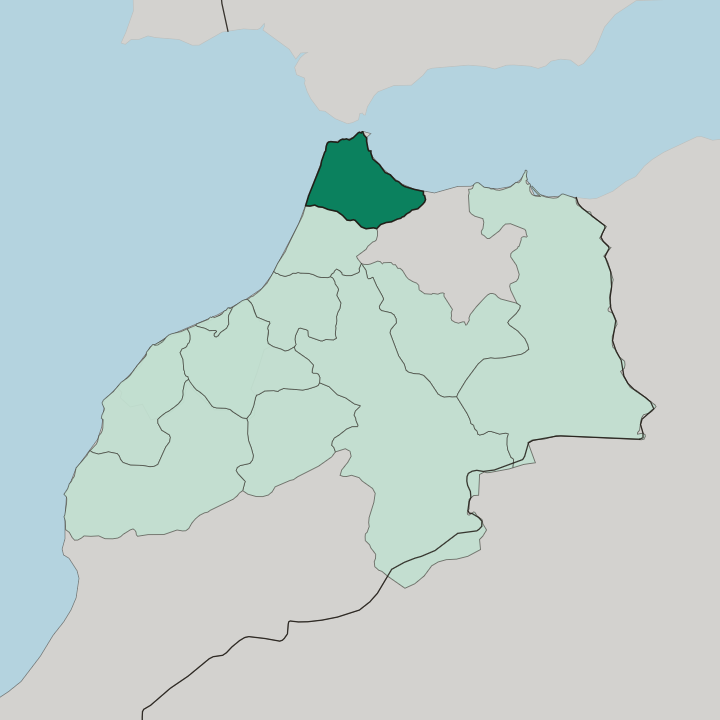 Map showing Tanger-Tetouan-Al Hoceima — In Morocco